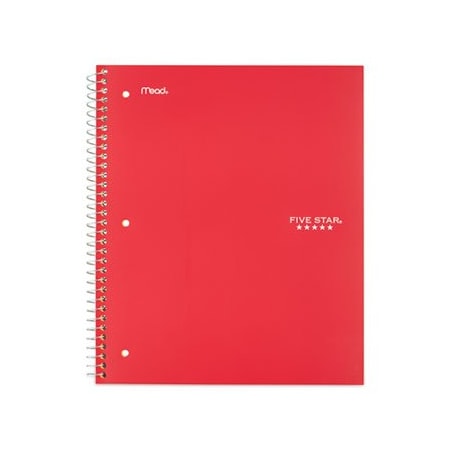 Mead Products Wirebound Notebook, 1 Subject, Wide/Legal Rule, Red Cover, 10.5 x 8, 100 Sheets 5200